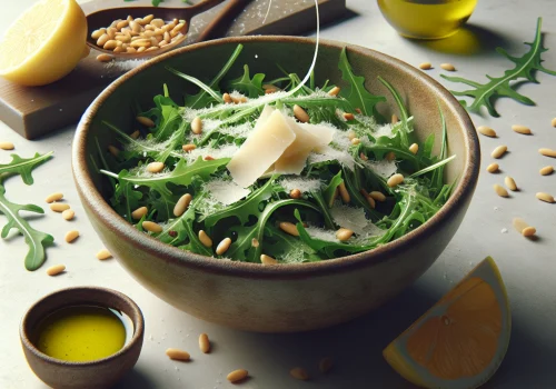 Ensalada de rúcula y parmesano keto, fresca y deliciosa