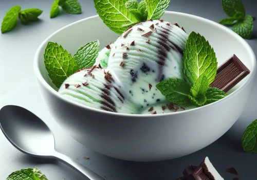Helado de menta keto, cremoso y sin azúcar
