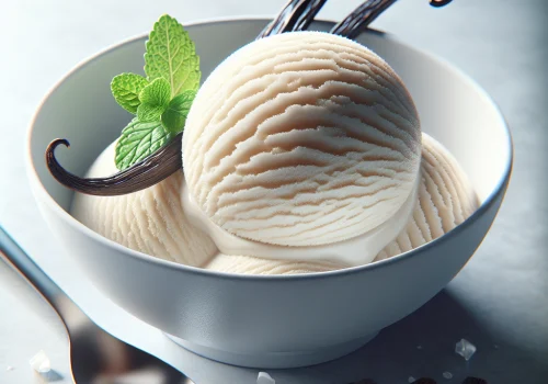 Helado de vainilla keto, cremoso y sin azúcar