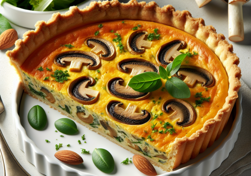Quiche de champiñones y queso keto, sin gluten
