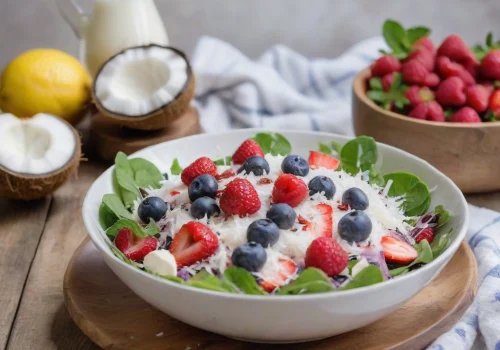 Ensalada de Coco y Frutas Rojas Keto